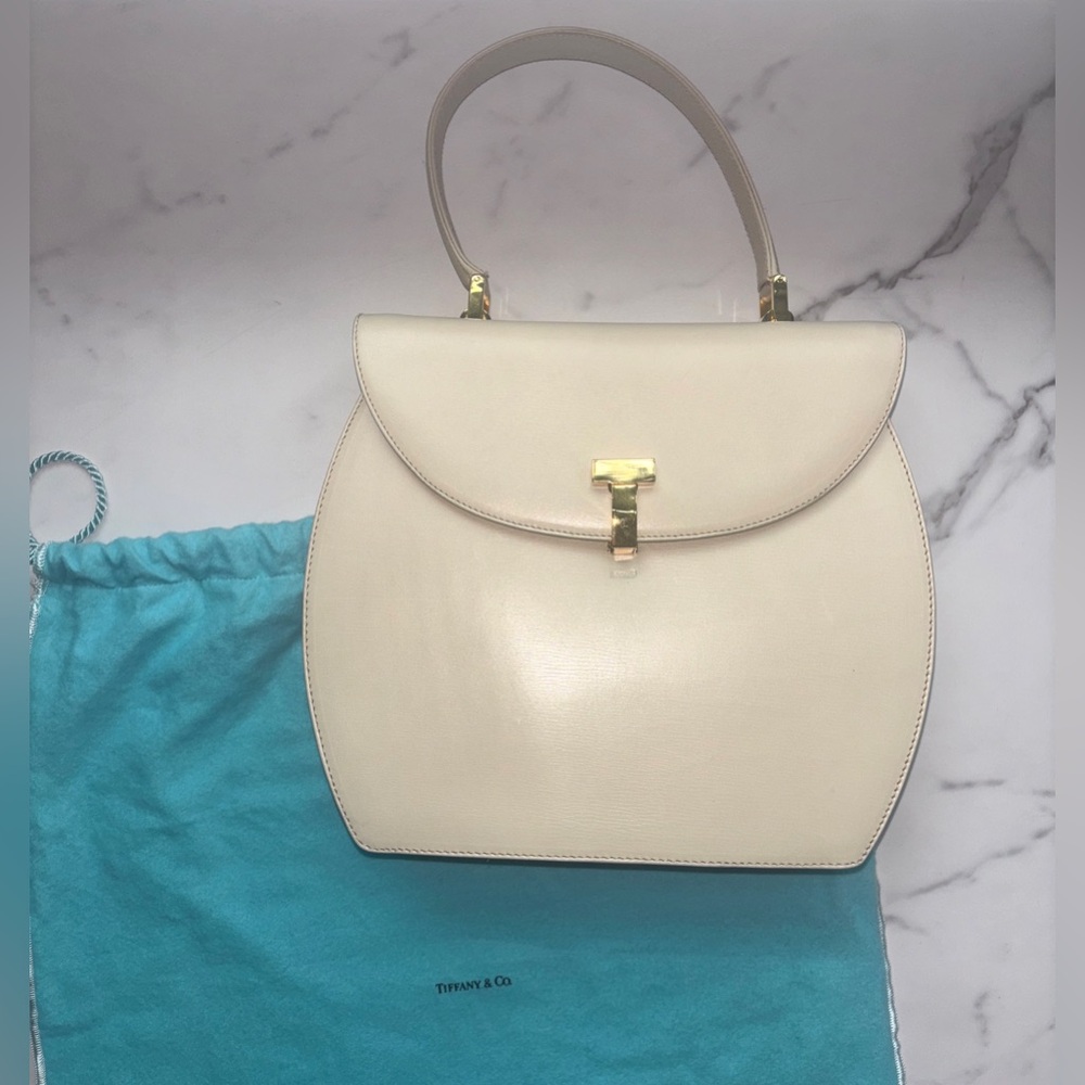 Tiffany & Co. T Lock Top Handle Ivory Leather purse - Picture 7 of 7